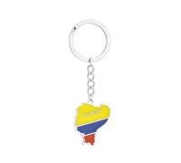 LODMLOER Llavero Con Mapa De La Bandera De Ecuador, Llavero De Recuerdo De Amistad Con Tendencia De Amuleto De Moda, Llavero De Mapa De Decoración De Bolso De Llave De Coche De Moda De Joyería Patr
