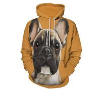 LODMLOER Sudadera con Capucha para Hombre Bulldog Francés Sweat Hood de Manga Larga Impresión 3D Retratos De Animales Hoodie Ropa Deportiva Pullover con Bolsillo, Tallas Grandes