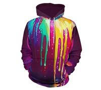 LODMLOER Sudadera con Capucha para Hombre Manzana Sweat Hood de Manga Larga Impresión 3D Estilo De Glaseado Hoodie Ropa Deportiva Pullover con Bolsillo, Tallas Grandes