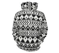 LODMLOER Sudadera con Capucha para Hombre y Mujer, Sudadera Divertida con Geometría del Rombo 3D Jersey de Manga Larga Tribus Primitivas Ropa de Calle Camisetas de Gimnasio Informales