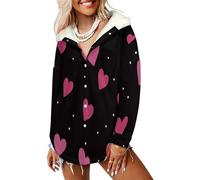 LODMLOER Sudadera Invierno con Capucha de Forro Polar Mujer Amar Cálido Hoodies a Manga Larga Felpa Sudadera con Bolsillos, Pólvora Negra