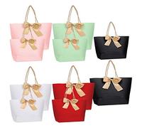 Lodokdre 10 bolsas de de papel con cinta dorada, simple y elegante, para cualquier ocasión, 2 tamaños