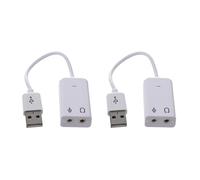 Lodokdre 2 x 3,5 mm micrófono cabeza hembra USB 2.0 tarjeta de sonido externa altavoz, adaptador de audio, color