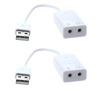 Lodokdre 2 x USB 2.0 2.1 virtual 7.1 efecto audio tarjetas de sonido adaptador 3D