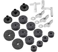 Lodokdre 23 piezas accesorios para platillos acoplamiento de fieltro Hi-Hat de fieltro para platillos con de gel tuercas arandela para platillos y tambor Llave para batería ()