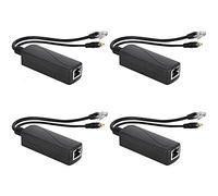 Lodokdre 4 fuentes de alimentación de 12 V POE adaptador divisor inyector 10/100 Mbit/S DC 12 V, según IEEE 802.3