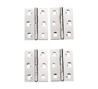 Lodokdre 4 piezas acero inoxidable 4.4 X 3.1 cm gabinete bisagras puerta hardware