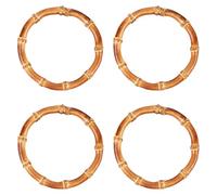 Lodokdre 4 piezas de redonda de bambú mango reemplazos bolso hecho a mano bolso hacer asas para manualidades de bolsos