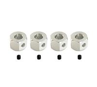 Lodokdre 4 unidades de 5 mm a 12 mm de metal combinador rueda cubo hexagonal adaptador para D12 C14 C24 B14 B16 MN D90 D91 RC Auto Partes Plata