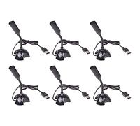Lodokdre 6 micrófonos USB Web flexibles de ajuste de dirección, micrófono para PC, ordenador portátil, soporte (negro)