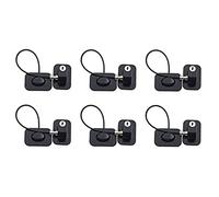 Lodokdre 6 x Restrictores de ventana con cable de bloqueo de seguridad, no requiere tornillos para evitar daños, color negro