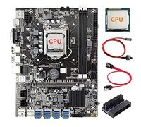 Lodokdre 8 GPU B75 BTC/ETH mining placa base + CPU+ adaptador de 24 + cable SATA + cable de interruptor 8 ranuras USB 3.0 LGA1155 DDR3 SATA3.0