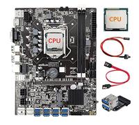 Lodokdre 8 GPU B75 BTC/ETH mining placa base + CPU+USB3.0 adaptador de 19/20 + cable SATA + cable de interruptor 8 USB 3.0 LGA1155 DDR3 SATA3.0