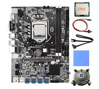 Lodokdre 8 tarjetas B75 BTC mining placa base + CPU + ventilador + almohadilla térmica + cable + cable interruptor 8 USB 3.0 (PCIE) LGA1155 DDR3 RAM SATA3.0