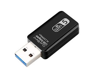 Lodokdre AC1200Mbps - Tarjeta de red inalámbrica USB de 2,4 GHz / 5,0 GHz banda WiFi USB 3.0 Gigabit red LAN adaptador de tarjetas