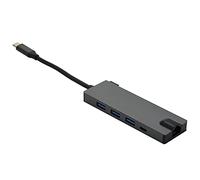 Lodokdre Adaptador multipuerto USB C 8 en 1 con 3 puertos USB 2.0 PD3.0 de carga rápida SD/TF compatible con RJ45 1000 M