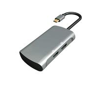 Lodokdre Adaptador USB C a doble concentrador tipo C a estación de acoplamiento convertidor 4K a 60Hz muestra proyección para portátil