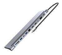 Lodokdre Adaptador USB C Hub tipo C 12 en 1 USB C HUB Dual - Compatible con 4K con Rj45 VGA Audio SD TF Puerto para Pro