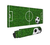 Lodokdre Alfombrilla de ratón, Campo de fútbol, Alfombrilla de Escritorio de fútbol 3D, Alfombrilla de ratón para Teclado de Ordenador con Base de Goma Antideslizante, 30X80 cm