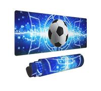 Lodokdre Alfombrilla de ratón, Pelota de fútbol con Purpurina, Alfombrilla de Escritorio para Campo de fútbol, Alfombrilla de ratón para Teclado de Ordenador con Base de Goma Antideslizante, 30X80 cm