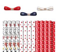 Lodokdre Amor Corazón Embalaje Regalo Papel Hojas Set con 12, Día de San Valentín Nos Boda Regalo Embalaje Papel de Regalo,70 cm X 50 cm