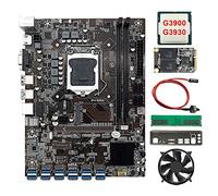 Lodokdre B250C - Placa base de minería BTC de 12 tarjetas, CPU G3900/G3930, ventilador, RAM DDR4 4G, SSD de 128G, cable de interruptor, bisel 12 x USB3.0 LGA1151 MSATA