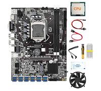 Lodokdre B75 12 USB3.0 BTC minería placa base CPU+ventilador++destornillador+cable de interruptor+cable LGA1155 DDR3 RAM SATA3.0