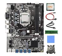 Lodokdre B75 8 tarjetas GPU minería placa base + CPU+ventilador+almohadilla térmica + 4G DDR3 RAM++Switch Cable 8 USB 3.0 (PCIE) LGA1155 DDR3 SATA3.0