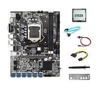 Lodokdre B75 BTC - Placa de minería (12 USB, CPU G1630, cable SATA de 15 pines a 6 pines, cable SATA + cable de conmutador, pantalla de sonido, pasta térmica
