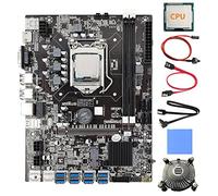 Lodokdre B75 - Placa base de minería BTC de 8 tarjetas + CPU+ ventilador, almohadilla térmica, 2 cables + cable de interruptor 8 USB 3.0 (PCIE) LGA1155 DDR3 RAM SATA3.0
