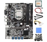 Lodokdre B75 - Placa base de minería BTC de 8 tarjetas + CPU+ ventilador, almohadilla térmica, cable /cable de interruptor 8 USB 3.0 (PCIE) LGA1155 DDR3 SATA3.0