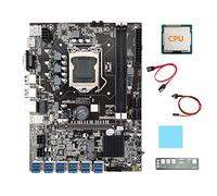 Lodokdre B75 - Placa base USB ETH Mining + CPU+ deflector + cable + cable de interruptor + almohadilla térmica 12 x USB 3.0 B75 BTC Miner placa base