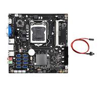 Lodokdre B75E - Placa base de minería BTC de 8 tarjetas + cable de interruptor 8 x USB 3.0 a PClE 1 x ranura para GPU B75 Chip LGA1155 DDR3 RAM MSATA ETH Miner