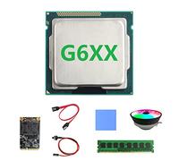 Lodokdre G6XX CPU+DDR3 4 GB 1600 MHz RAM+128 G SSD+ventilador+cable SATA+cable conmutador + almohadilla térmica LGA1155 para placa base de minería B75
