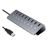 Lodokdre Hub USB 7 puertos USB 3.0 5 Gbps + 1 puerto de carga USB divisor extensión con interruptor de suministro externo