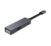 Lodokdre Hub USB C tipo C a VGA 1080P+PD+USB3.0 5Gbps Multi Port Hub adaptador para ordenador portátil, teléfono, tableta, cuadrado, gris