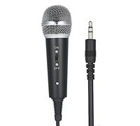 Lodokdre Micrófono de condensador con cable Micrófono de mano redondo con trípode de 3,5 mm para fiesta de canto de karaoke