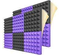 Lodokdre Paquete de 12 paneles de espuma a de sonido, paneles de espuma acústica de densidad absorción de sonido pirámide estudio tratamiento paneles de pared