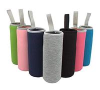Lodokdre Paquete de 7 fundas de botella de agua de vidrio de 12 onzas - 19 onzas de neopreno aislamiento plegable para de bebidas, multicolor