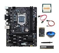 Lodokdre Placa base B250 V2.1 ETH Miner 12PCIE+G4400 CPU+DDR4 8GB RAM+128G MSATA SSD+ventilador+cable +cable de interruptor + grasa térmica