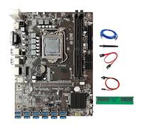 Lodokdre Placa base B250C BTC LGA1151 DDR4 8GB 2666Mhz RAM+RJ45 Cable de red + cable 12XPCIE a USB 3.0 Ranura para tarjeta gráfica