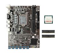 Lodokdre Placa base B250C BTC Mining con CPU G3900 + 2XDDR4 4G 2133MHz RAM 12X PCIE a USB 3.0 GPU Slot LGA1151 Miner Motherboard