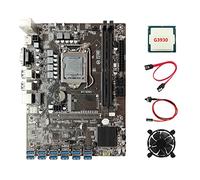 Lodokdre Placa base B250C BTC Mining con CPU G3930 + ventilador, cable + cable de interruptor 12XPCIE a USB 3.0 GPU ranura compatible con DDR4 DIMM RAM