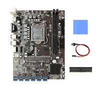 Lodokdre Placa base B250C BTC Mining + DDR4 4 GB RAM+ cable de conmutación + almohadilla térmica 12X PCIE a USB 3.0 GPU ranura LGA1151 miner placa base