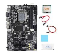Lodokdre Placa base B75 12 PCIE BTC Mining + CPU aleatoria + cable , cable de interruptor, grasa térmica + almohadilla térmica ETH Miner placa base