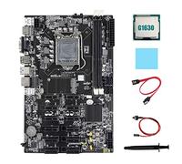Lodokdre Placa base B75 12 PCIE ETH Mining + CPU G1630 + cable , cable de interruptor, almohadilla térmica, placa base BTC Miner