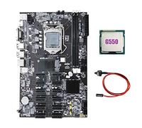 Lodokdre Placa base B75 12 PCIE ETH Mining + CPU G550 + cable de interruptor LGA1155 MSATA USB3.0 SATA3.0 DDR3 B75 BTC Miner