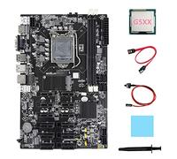 Lodokdre Placa base B75 12 PCIE ETH Mining + CPU G5XX + cable , cable de interruptor, almohadilla térmica, placa base BTC Miner