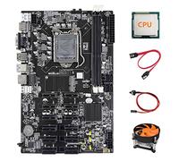 Lodokdre Placa base B75 12 PCIE ETH Mining LGA1155 + CPU aleatoria + ventilador+cable SATA + cable de interruptor MSATA DDR3 B75 BTC Miner placa base