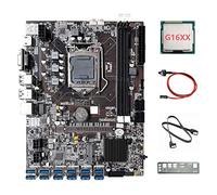 Lodokdre Placa base B75 12USB BTC Mining + CPU G16XX + cable + cable de interruptor + deflector 12XUSB3.0 B75 ETH Miner placa base